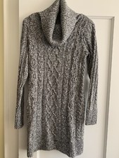 LOFT marled tweed cable cowlneck sweater dress -S-NWT!