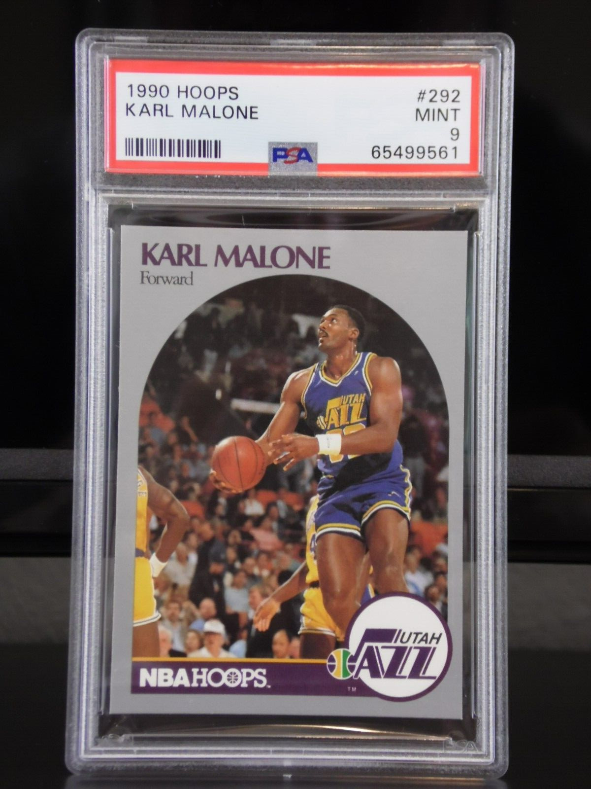1990 NBA HOOPS KARL MALONE #292 BASKETBALL CARD UTAH JAZZ HOF | PSA 9 MINT