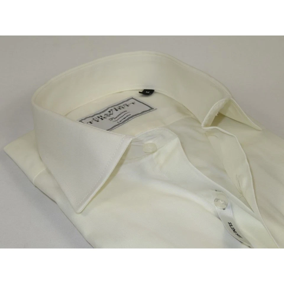 Camisa para hombre Charles TYRWHITT Turquía 100 % algodón cuello extendido CHT-10 marfil Foto 2 de 4