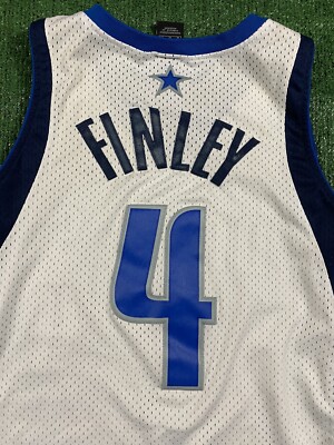 Michael Finley #4 Dallas Mavericks White 90s Nike Jersey Sz M