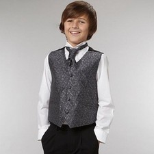 Bnwt Boy's Bluezoo Dark Grey Waistcoat,Shirt and Cravat Set Debenhams Age 5 &pound;26