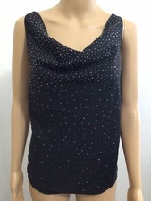 Guess LA Women's Black Sleeveless Tank With Silver Rhinestone Sz Small Chic Dres