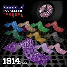 1914 pcs Self Adhesive Rhinestone Crystal Bling Stickers Round Pearls iphone Car
