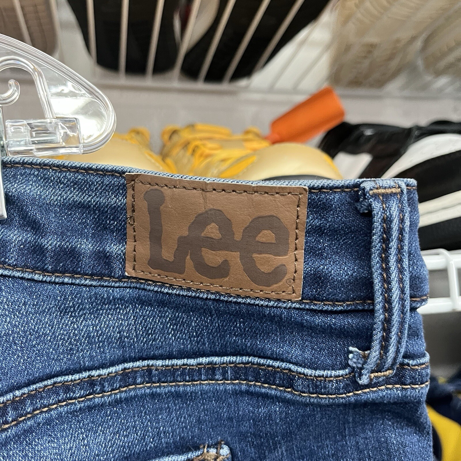 Lee Regular Fit Bootcut Jeans Short Blue Mid Rise Womens Size Check Measurement image 6