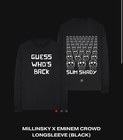 Eminem Long Sleeve Millinsky Crowd Mask Official Merch Black S NEW Small Houdini