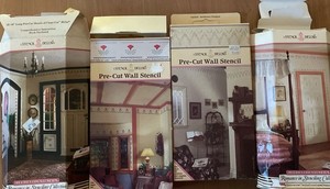 Plaid Stencil Decor Multi Layer Wall Stencils  4 Patterns Romance In Stenciling