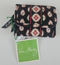 Vera Bradley Classic Black Pocket Wallet NWT Retired 2006 Paisley Card Case
