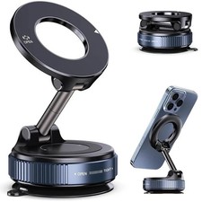 360  Vacuum Magnetic Phone Holder - Suction Cup Car Mount w/ Foldable Stand US