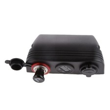 Dual USB Car Charger Socket + Cigarette Lighter + Red LED Digital Voltmeter