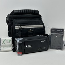 Sony Handycam HDR-CX240 Black Camcorder w/ 32GB SD, Charger Case, Batteries NICE