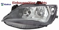 Abakus 445-1131R-LDEM1 Hauptscheinwerfer Rechts Scheinwerfer FüR Seat