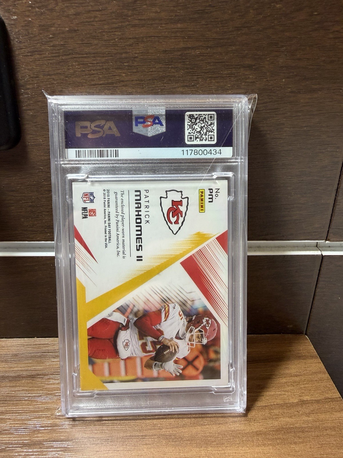 Patrick Mahomes 2018 Game Worn Patch PSA 9 Chiefs Memorabilia 20/50 view 2