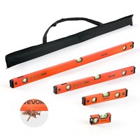 Vevor 4X Wasserwaage Set Meganetische Richtwaage 12/30/60/100Cm Mit 3 Libellen