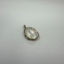 Vintage Gold Plated Sterling Silver Locket Pendant With Centre Stone Oval Neckla