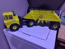 Vintage Mighty Tonka Bottom Dump Truck, Pressed Steel, Green pea green