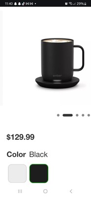 Ember Mug 2, 10 oz, Black + Ember Mug Charging Coaster 2, Black