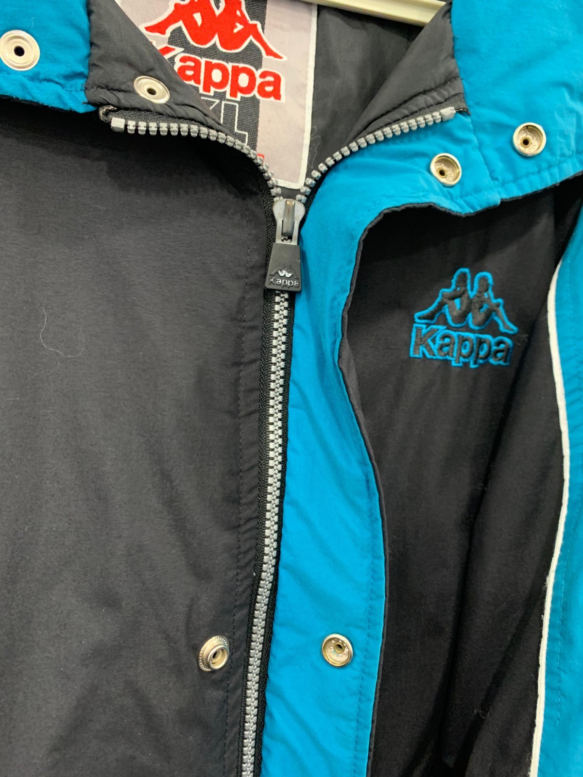 Kappa Basic 2XL Puffer Jacket Black Blue Vintage … - image 8