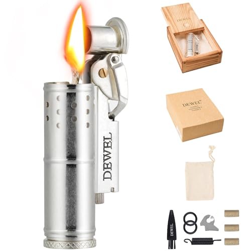 Pressure-Relief/Cool Lighter, Wheel Kerosene Lighter, Reusable Windproof Sliver