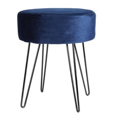 Round Velvet Footstool Ottoman Stool Pouffe Seat Vanity Dressing Table Stool