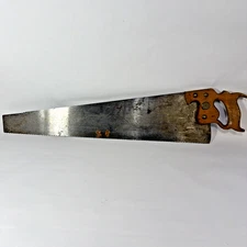 H. Disston & Sons Philada Vintage 28" Hand saw USA Brass Medallion Wood Steel