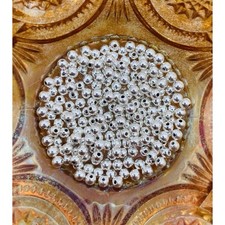 Spacer Beads 4mm Round Sterling Silver Plated Smooth Filler Beads 200 Piece Lot