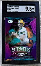 2021 PANINI CERTIFIED STARS PURPLE 1/10 AARON RODGERS SGC 9.5 POP 1