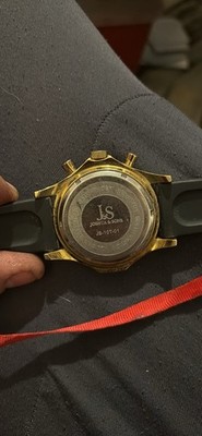 Joshua & Sons JS-10T-01 Quartz Chronograph Date Gold Case Black Rubber 50m
