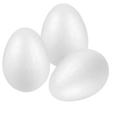 3pcs Foam Eggs: Easter White Craft Polystyrene Eggs for Painting Decorating