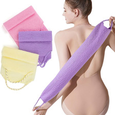 3 Pcs Double-Sided Back Exfoliator Body Scrub Towel, Exfoliating Back Scrubber w