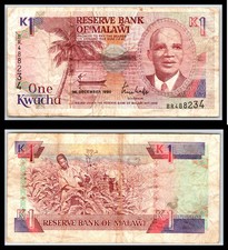 1990 Malawi 1 One Kwacha Dr Hastings Kamuzu Banda COMBINED POST AVAILABLE