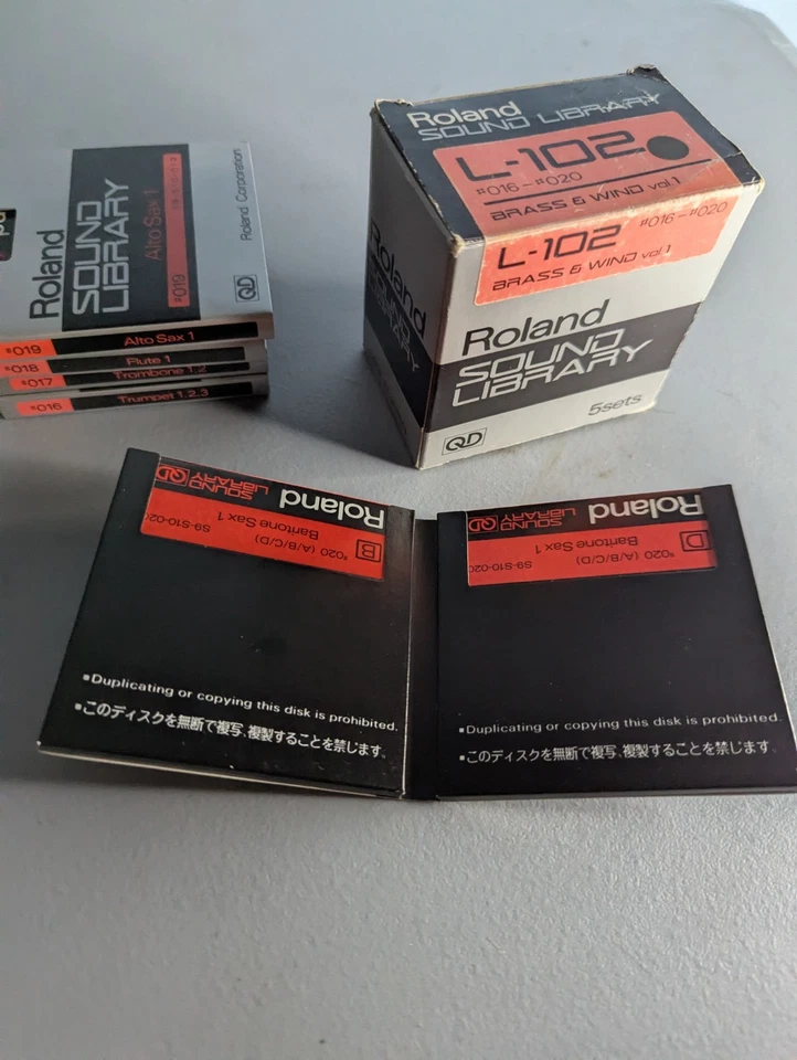 Roland Sound Library QUICK DISK (QD) L-102 BRASS & WIND Vol 1 #016-#020 Sets  - Image 4 of 4