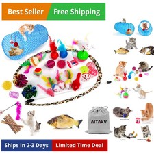35 PCS Cat Toys Kitten Toys Assortments,Variety Catnip Toy Set Including 2 Wa...