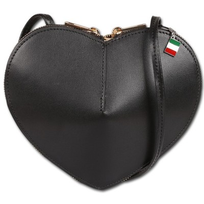 Florence Damen Umhängetasche Leder Herz Tasche schwarz OTF846S1