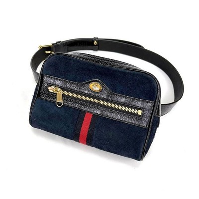 Men's GUCCI Ophidia Crossbody Bag in Navy with Red and Gold