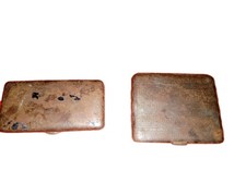 Due Scatolette Metallo Antiche D'epoca Porta Tabacco Ecc.