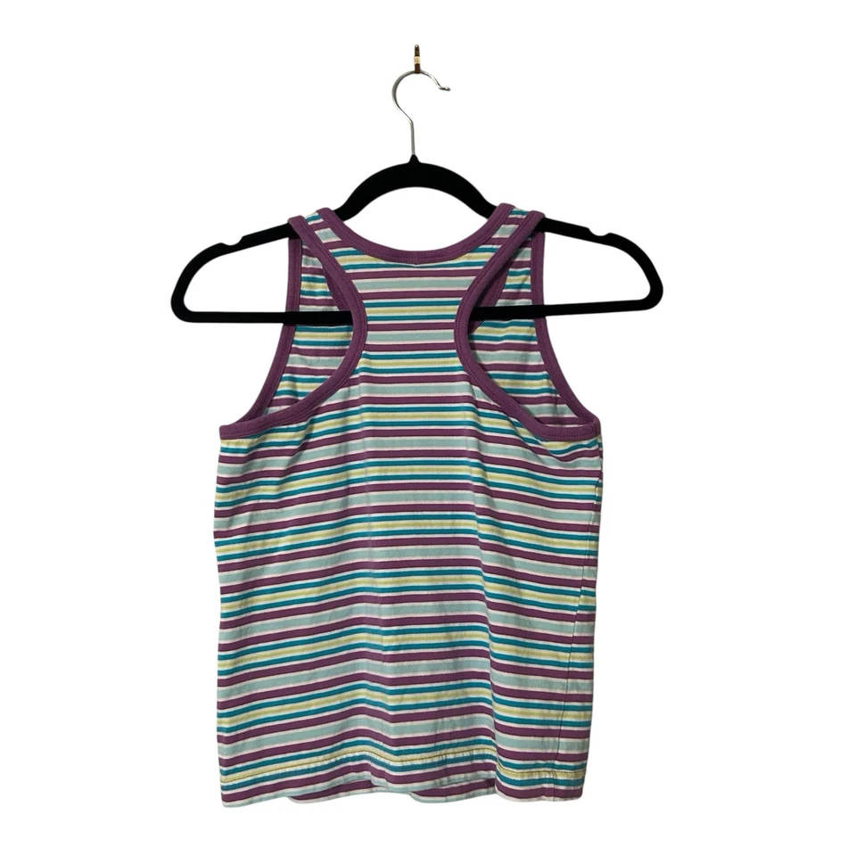 Camiseta sin mangas Circo Kids verde azul púrpura a rayas talla extra grande 14/16 Foto 2 de 3