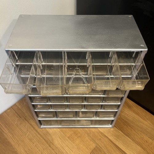 Vintage RAACO Corp Silver Metal Storage Cabinet Small Parts Organizer 35 Drawer - Picture 13 of 13