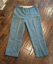 Vintage 80s 90s Dickies USA Made 874 Work Pants 36x29 Lincoln Green Talon Zipper