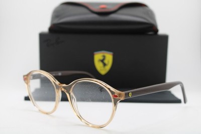 NEW RAY-BAN FERRARI RB 5404-M F666 CLEAR BROWN AUTHENTIC EYEGLASSES 50-19