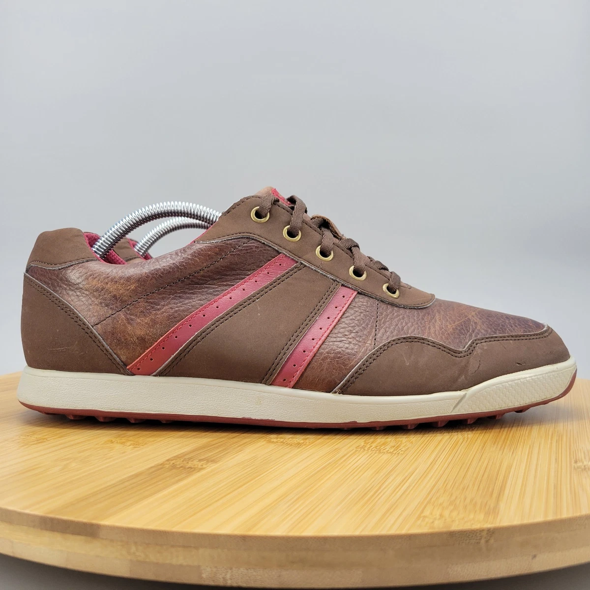 FootJoy Spikeless Golf Sneakers‎ Men Size 10.5 M Brown Leather Casual Low Shoes FootJoy Contour Casual Golf Shoes Brown 53999 - Carl main image 4