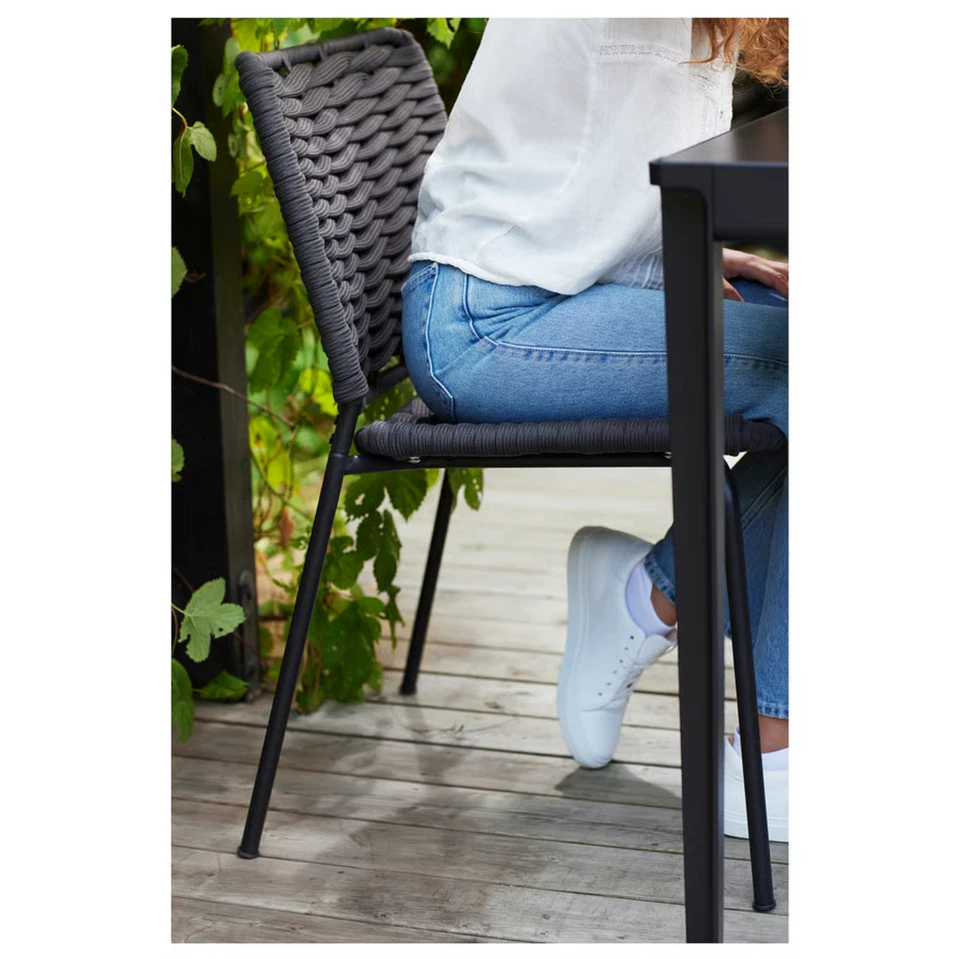 IKEA TEGELON Chair, in/outdoor, dark gray/black 005.038.07 - NEW - Image 2 of 4