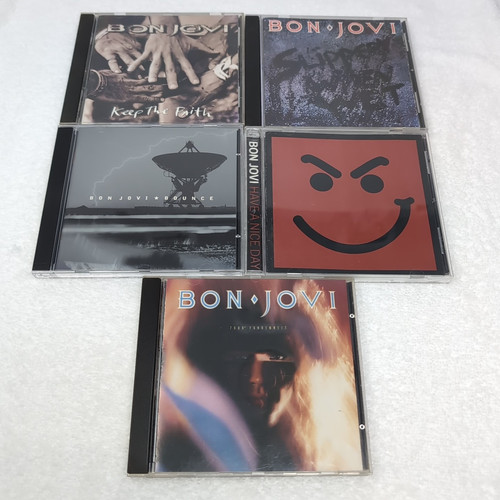 🎸 Lot of 5 Bon Jovi CDs - Bounce, Keep The Faith, Slippery, Nice Day, 7800
