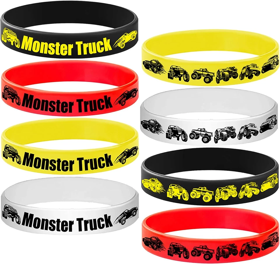 24 PIEZAS Pulseras de Goma Monster Truck Pulseras de Silicona - Suministros para Fiesta de Coche Grande Foto 4 de 4