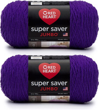 Red Heart Super Saver Jumbo Yarn 2 Pack Amethyst 744 Yards 100 Acrylic