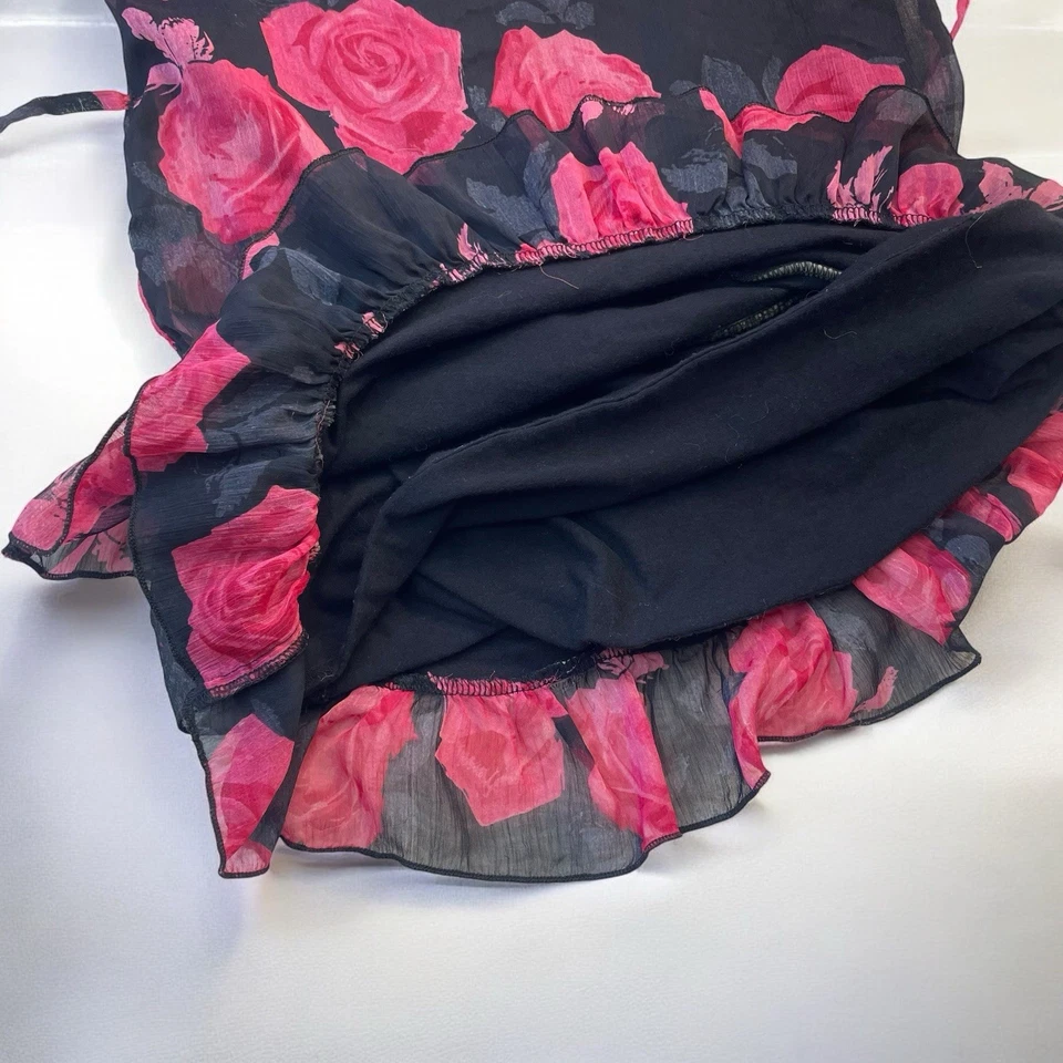 Vestido Pumpkin Patch Meninas Rose Ruffle WhimsyGoth Tamanho 7 Cottagecore Fada Floral - Imagem 4 de 4