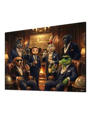 Nu Pogodi Leinwand Bild Pop Art Wandbild Der Hase und der Wolf Tscheburaschka