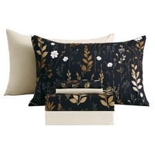 Botanical 6-Piece Full Size Sheets Set, Boho Floral Print Brushed Microfiber ...