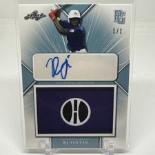 2021 Leaf Perfect Game RJ AUSTIN Blue Jersey Patch AUTO RC 1/1 Baltimore Orioles
