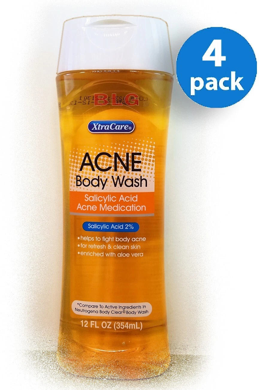 XtraCare ACNE Body Wash With Aloe vera Acne Treatment Heal Skin Medication 4Pack