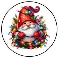 SANTA CLAUS GNOME CHRISTMAS LIGHTS ENVELOPE SEALS LABELS STICKERS PARTY FAVORS
